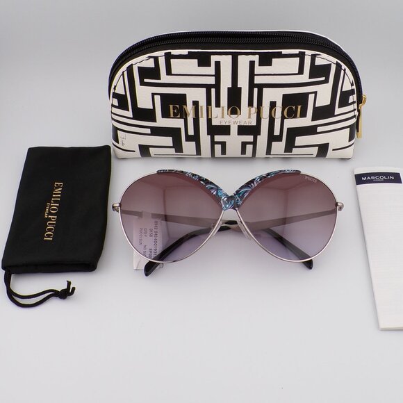 Pucci Abstract Print Rounded Cat Eye Shades, Oversized Novelty Summer - Picture 2 of 16